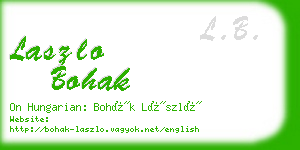 laszlo bohak business card